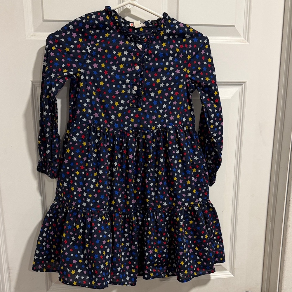 Crewcuts Navy Star Pattern Kids Dress